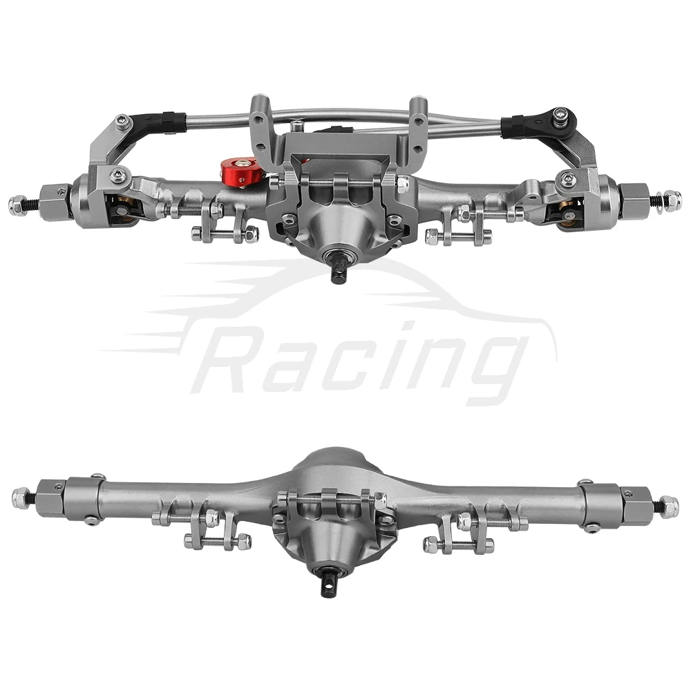 Nieuwe Aluminium Voor Achter Rechte Complete Assen Voor 1/10 Axiale Scx10 Ii 90046 90047 Rc Crawler Auto Metalen Upgrade Onderdelen