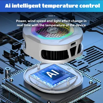 2025 NOVÝ TH12 Chladič mobilního telefonu Polovodičový chladicí ventilátor Chladič AI Inteligentní mrazák s digitálním displejem pro iPhone Android 10 nejlepší prodej mobilní chladič - №10