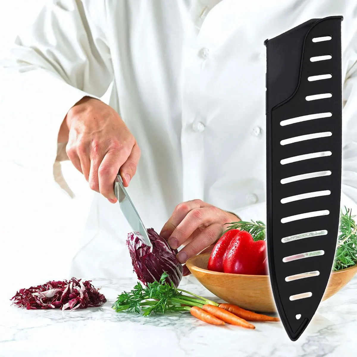 

3pcs Black Plastic 8-Inch Knife Cover For Kitchen Cutlery Heavy Duty For Storage Protection