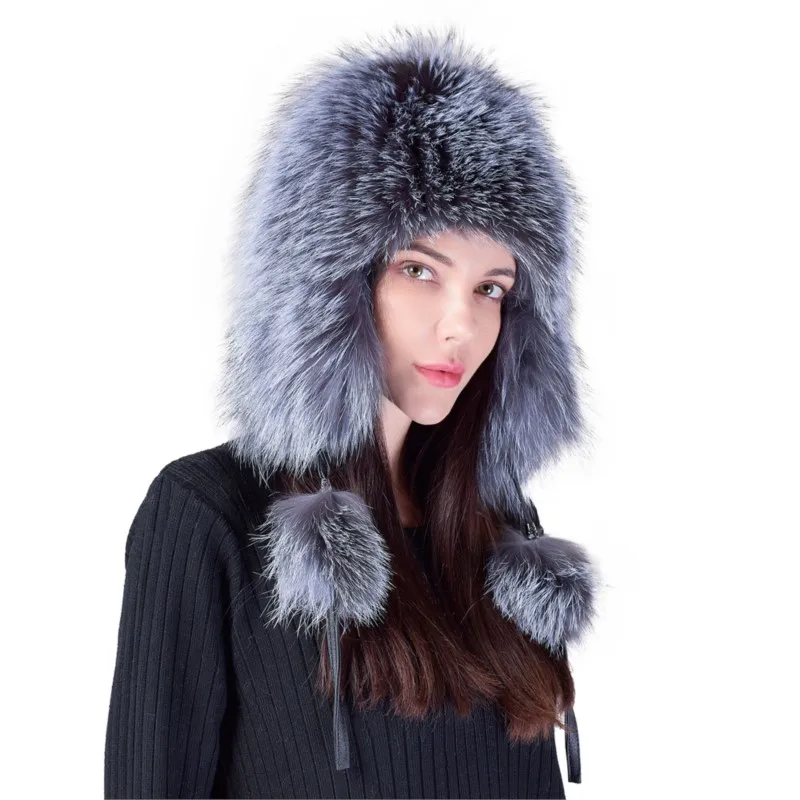 

Fur hats women's warm ear-protecting Beret snow ski headscarves