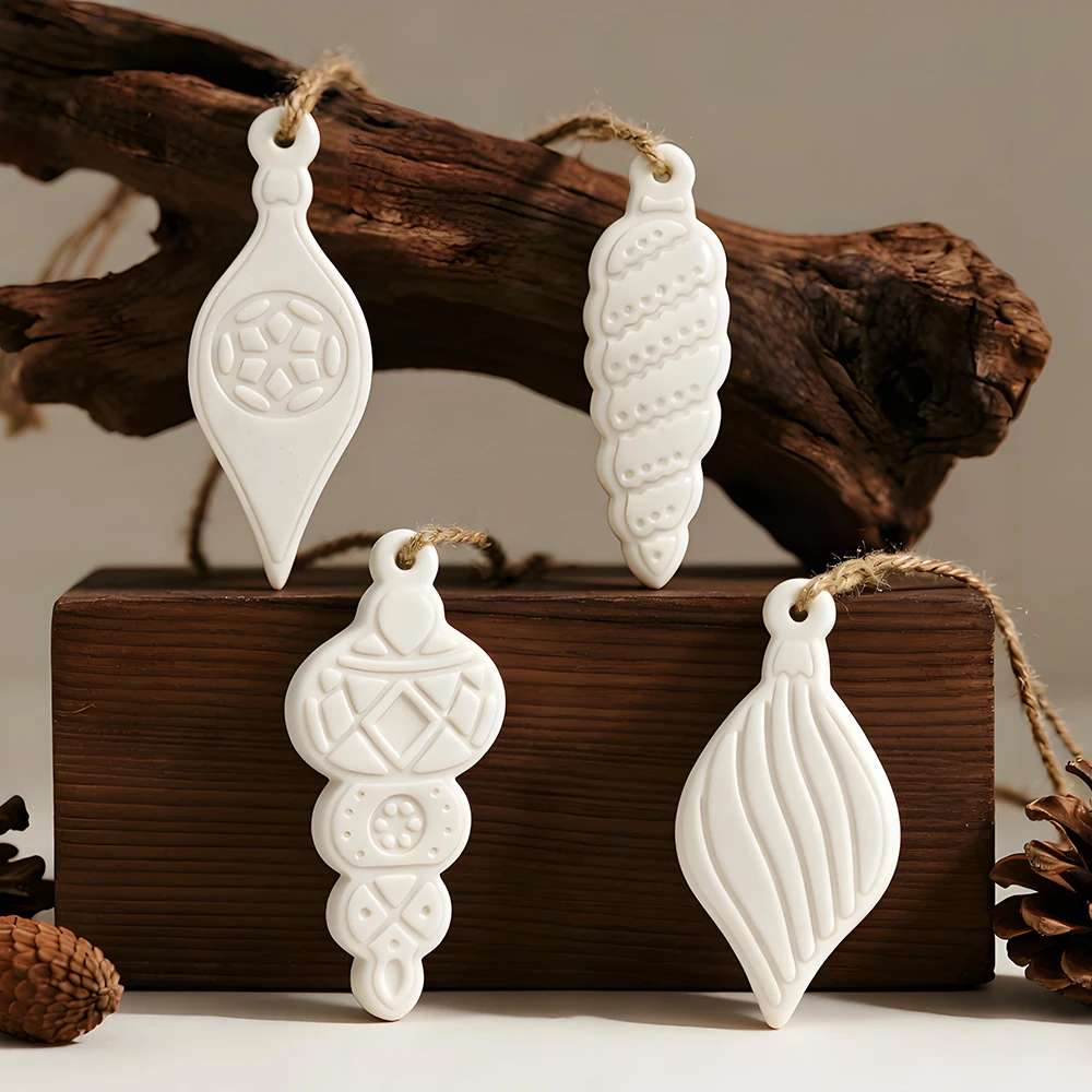 S0269 8 Different Shapes Christmas Pendant Keychain Moldes Resina Epoxi Siliconen Mallen Xmas Ornament DIY Jewelry Accessories