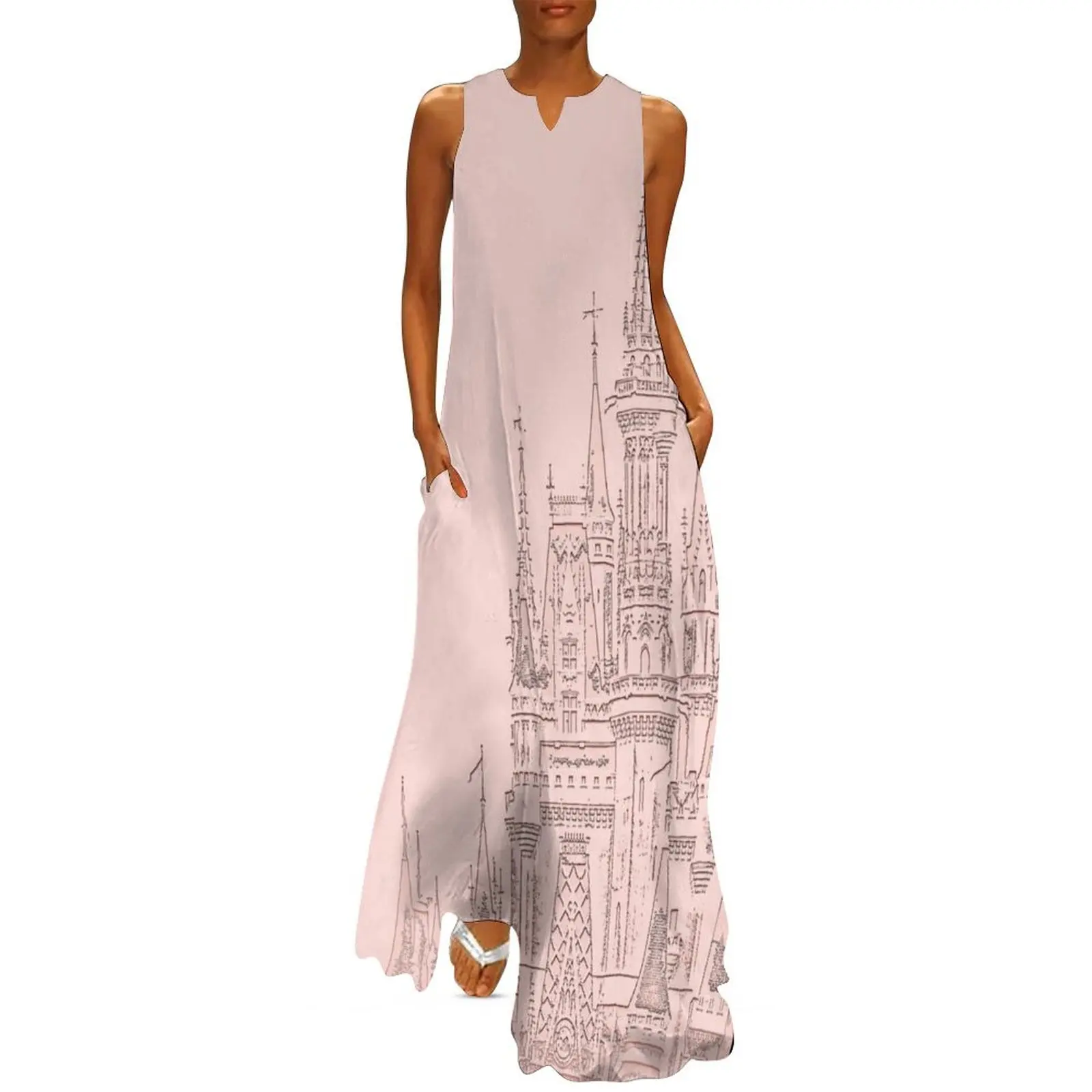 

Rose Gold Magic Castle Carving Long Dress Party dresses for women summer dress for women 2024