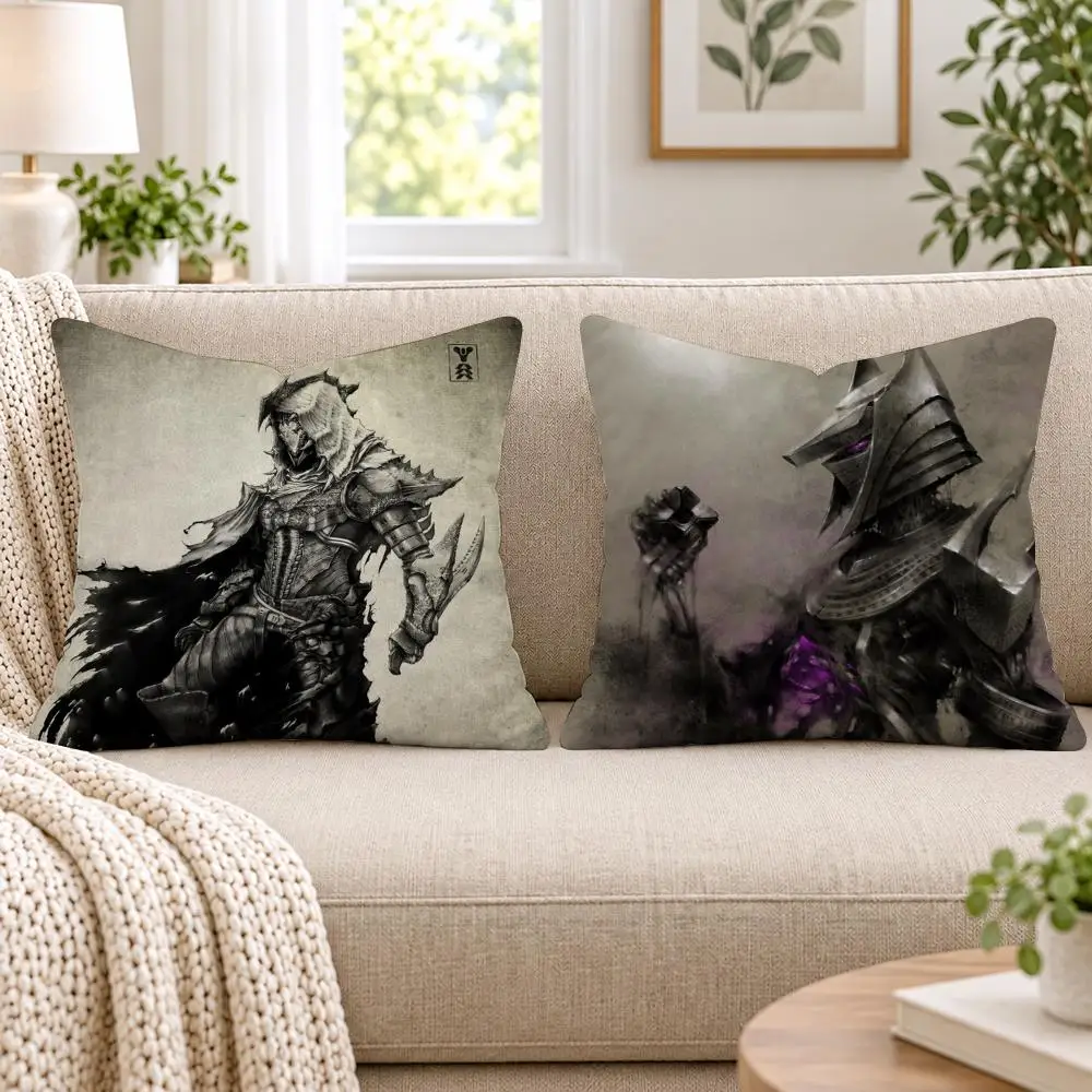 Classic D-Destiny Cushion Cover Short Plush Double-Sided Printing Sofa Bedroom Pillow Case Aesthetic Home Decor
