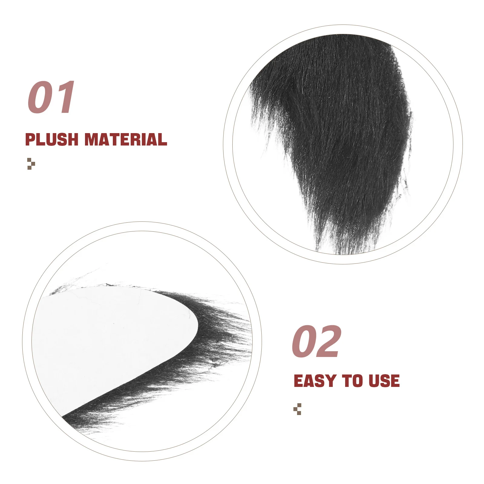 3 قطع من حواجب الشارب المزيفة ذاتية اللصق، لحية واقعية للرجال، إكسسوارات تنكرية لحفلات الهالوين، تلتصق على شعر الوجه