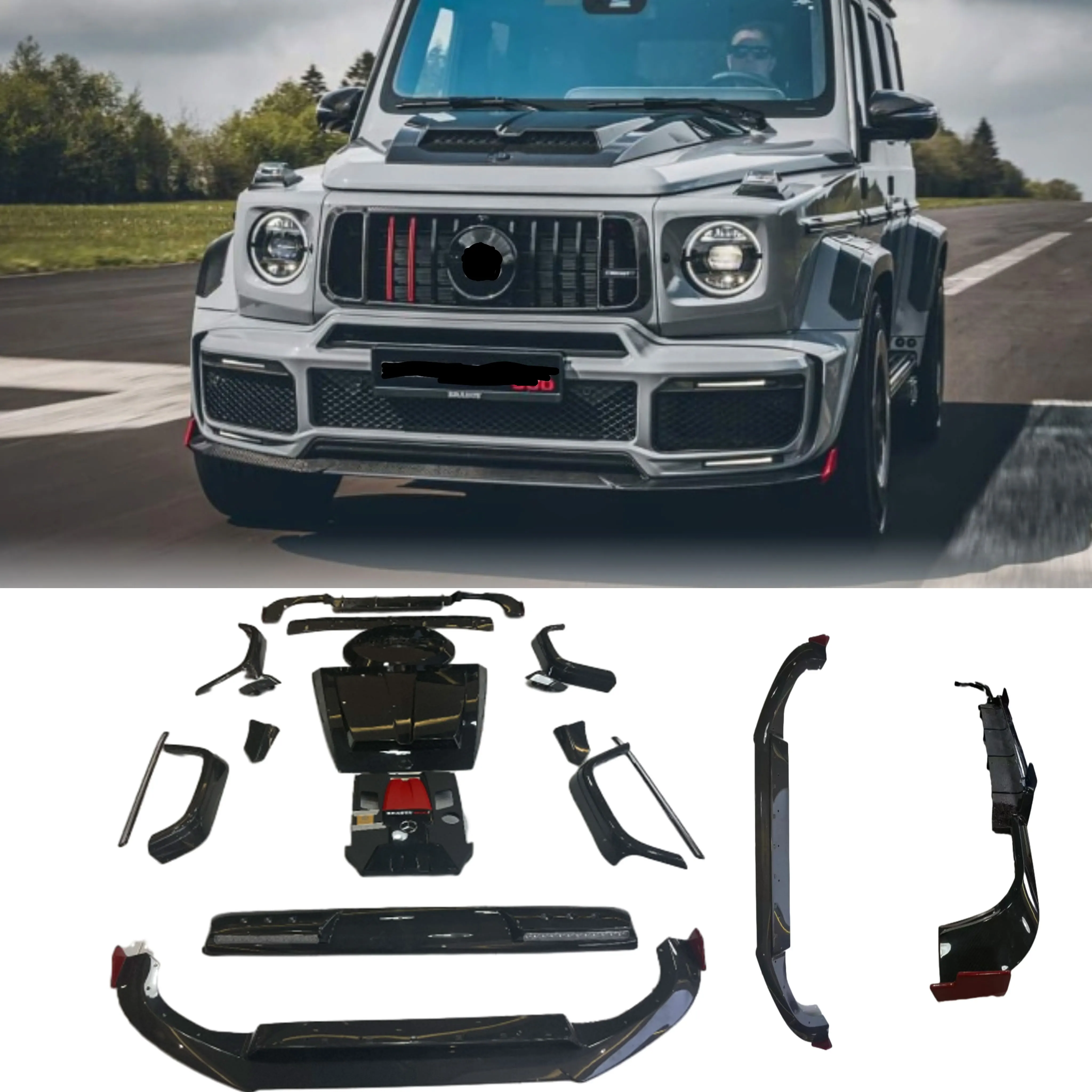 Dry Carbon Fiber Bodykit for G Class W463A W464 G63 Upgrade to B900 Rocket Body Kit with Car Bumpers