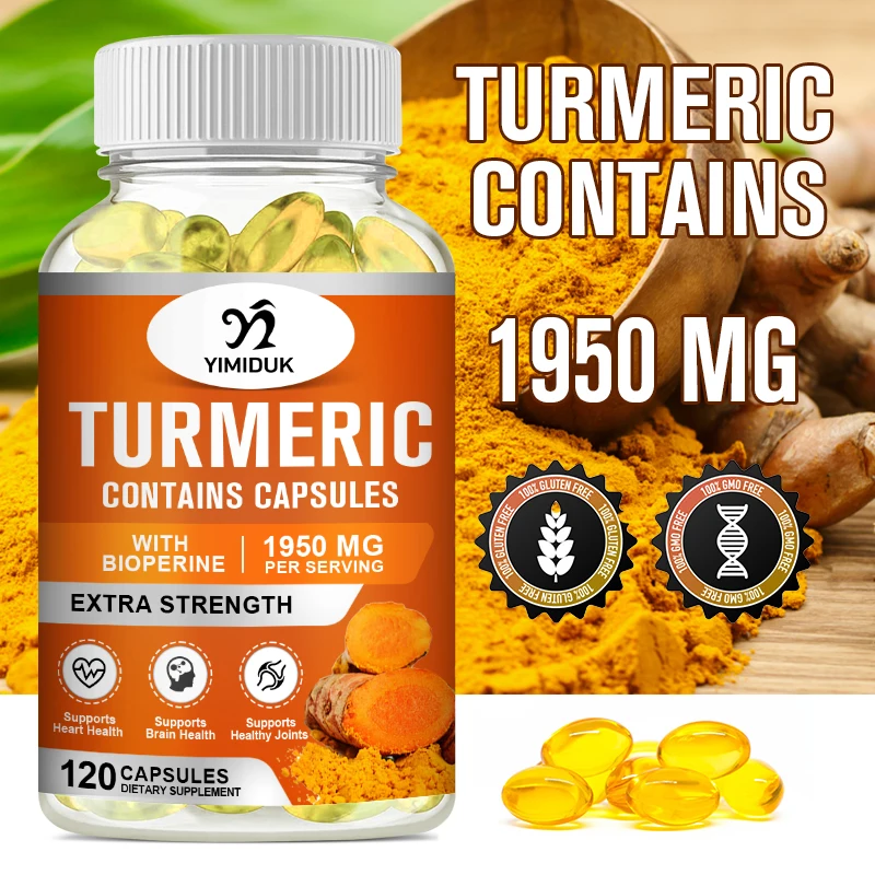 

Turmeric Curcumin Capsule Natural Joint Support Heart Health Powerful Antioxidant Skin Whitening Tumeric Supplement