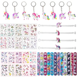 Unicorn Party Favors Cartoon Unicorn Sticker Clap Circle Bracelets Kids Girls 1st Birthday Party Gift Baby Shower Party Supplies