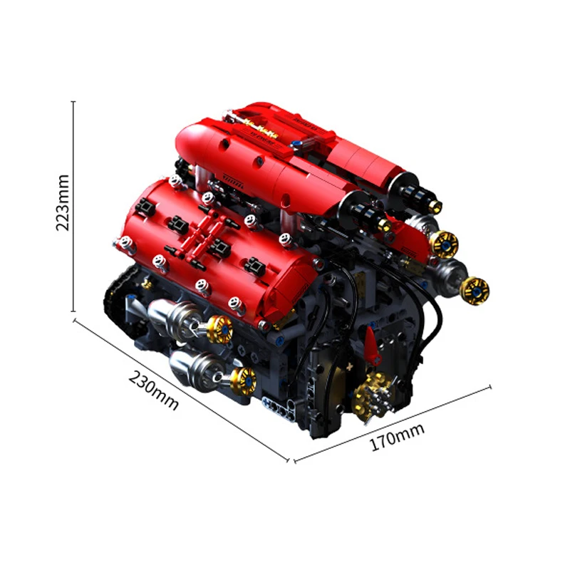 ชุดตัวต่อสร้างสรรค์ MOC เครื่องยนต์ V8 ไฟฟ้า สำหรับประกอบเป็นโมเดลรถแข่ง ของเล่น DIY สำหรับเด็ก ชุดของขวัญ