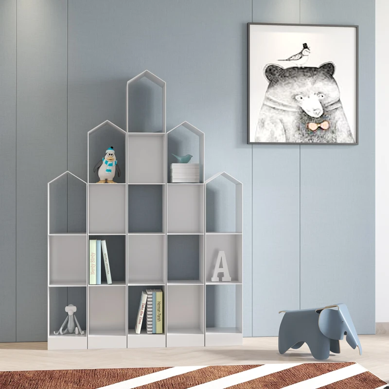 Nordic hollow bookshelf floor-mounted simple modern home living room children's study shelf