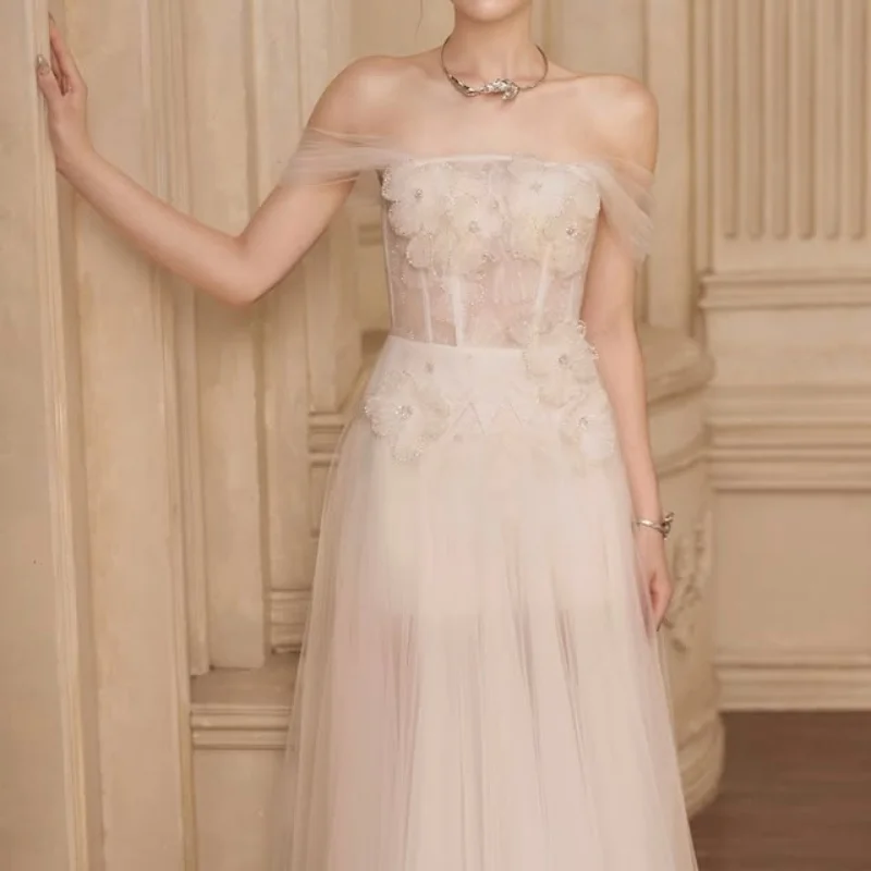 

Customized light colour Quinceanera Dresses Off the Shoulder Tull applique ruffle Vestido De 15 Quinceanera