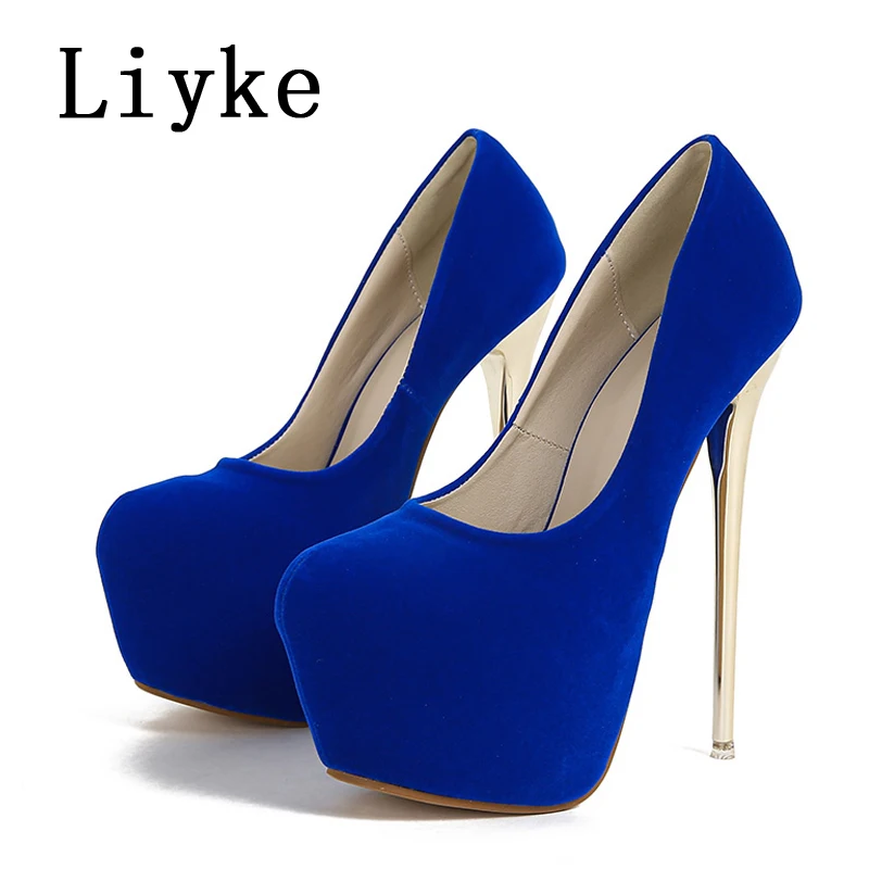Liyke 2024 Spring Autumn Fashion Platform Pumps Sexy Round Toe Thin High Heels Women\'s Wedding Party Nightclub Dress Shoes