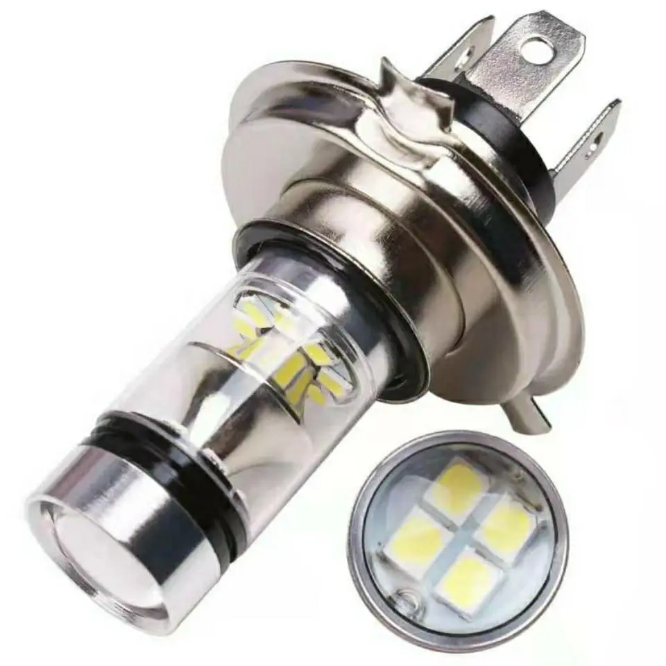 Motorcycle LED Headlight H4 3030-20LED High Power motorcycle Light Three-claw Front Fog Light Integrated Front Light Bulb 12V24V