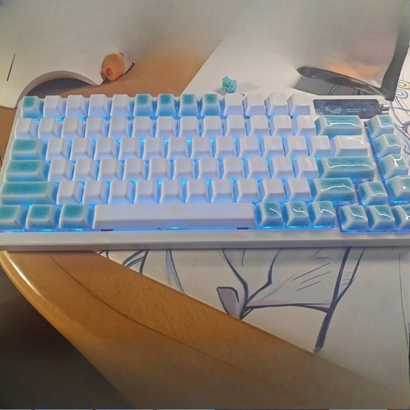 

Набор керамических прозрачных колпачков для клавиш Cherry Profile для механической клавиатуры, обеспечивающий HiFi-звук при наборе текста, кастомные колпачки для клавиш, подарки для ПК