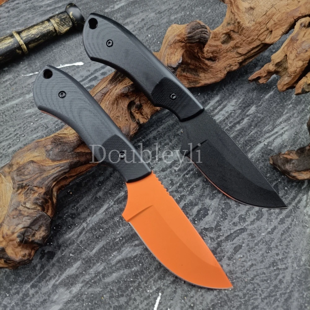 

Outdoor High-Hardness Straight Knife G10 Handle with K Sheath EDC Practical Knife Adventure Hiking Rescue Multi-Functional Tools
