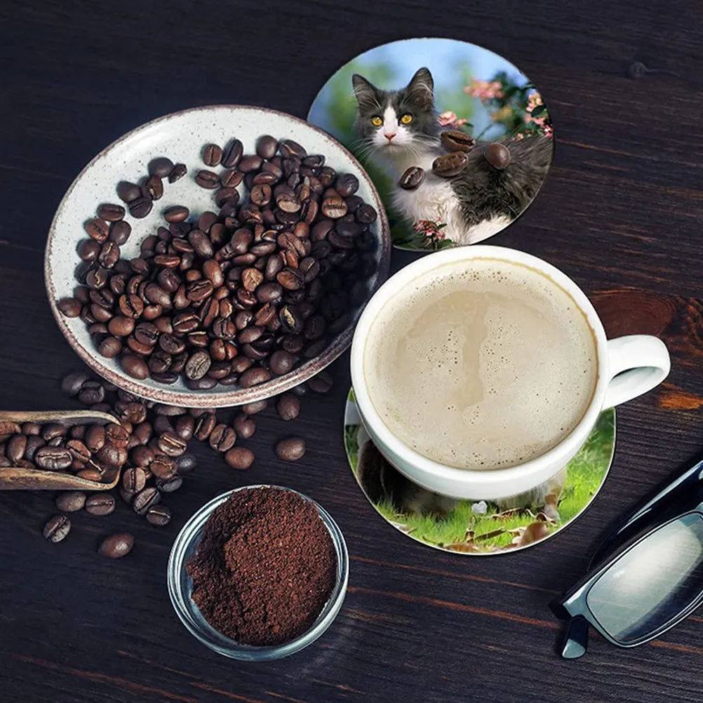 50Pcs Thermal Sublimation Round Blank Coasters Neoprene DIY Crafts Heat Transfer Cup Holder Coasters for Car Office Sublimation