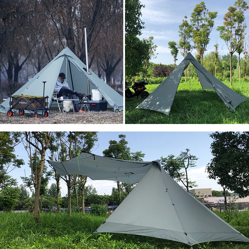 Imagem -06 - Aricxi-tenda de Pirâmide Silnylon 20d Ultraleve para Pessoas Tenda Grande sem Hastes Barraca de Acampamento Caminhada ao ar Livre