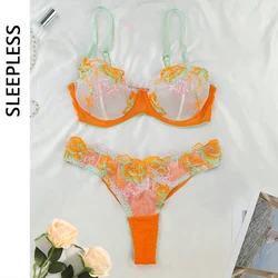 Nieuwe Fee Lingerie Mooie Tule Ondergoed Set Transparante Sexy Bh 'S Voor Vrouwen Delicate Bilizna Kit Ultra Dun Fancy Ondergoed