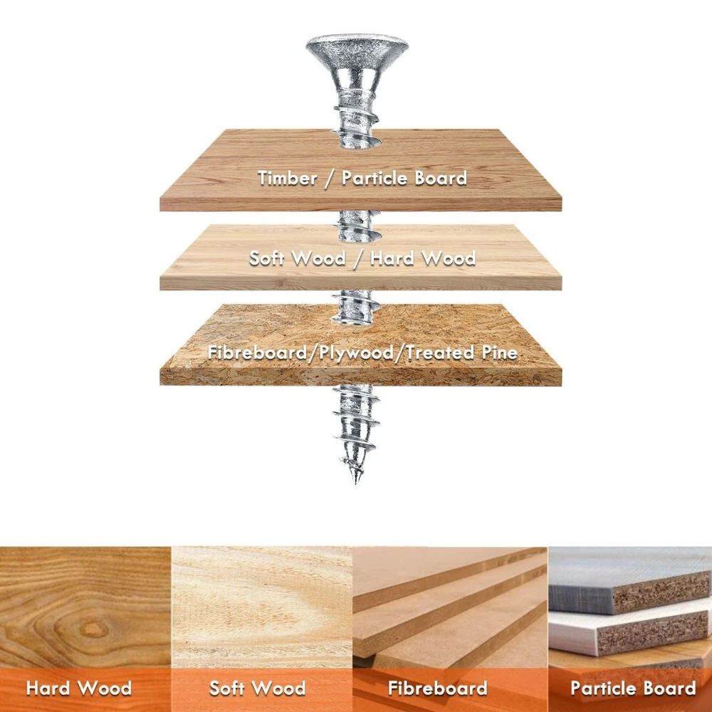 400 Uds tornillos de cabeza avellanada cruzada galvanizada juego de tornillos autorroscantes Kit de combinación de tornillos de madera de cabeza plana de acero al carbono