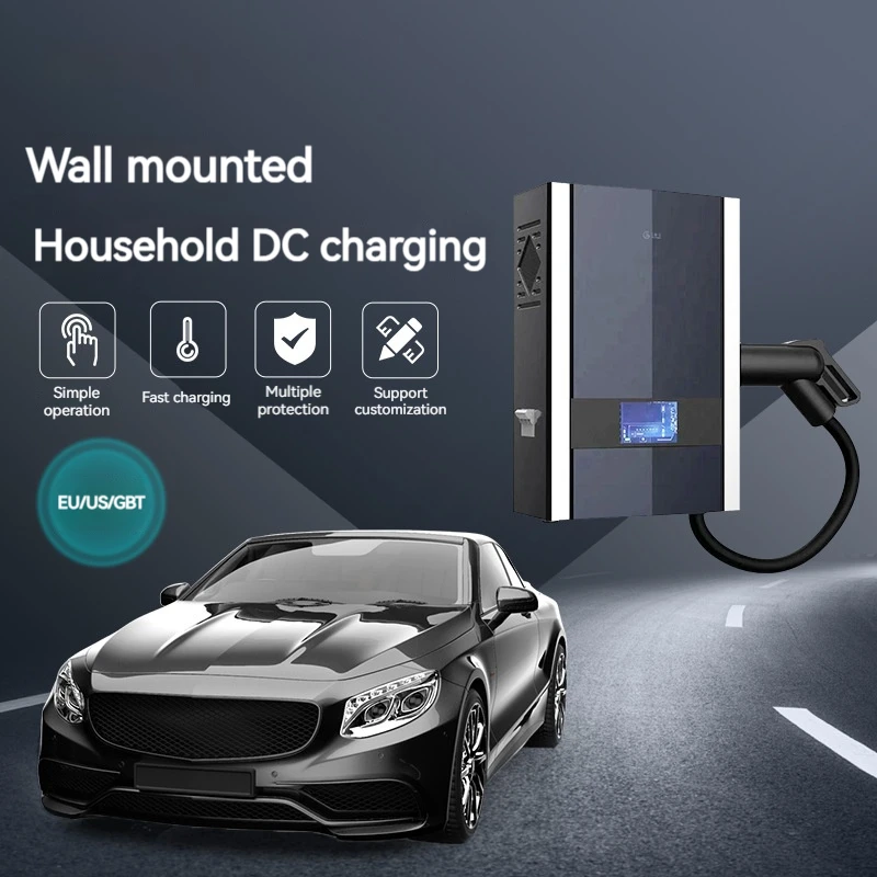 Factory Supply Wholesale DC EU GBT US JP Wall-mounted Commercial Home Charging Post for Electric Vehicles