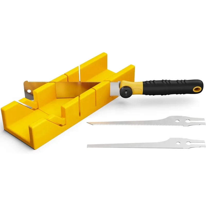 3 replaceable high carbon steel blades, hardwood, cork, MDF, PVC drywall, 4 hand saws, wood cutting kit, precision beveled box