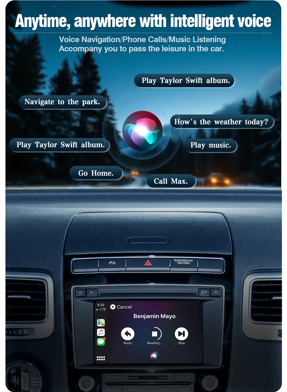 AUTOTOP Kabelloses CarPlay Android Auto Modul zur Fahrzeugmodifikation für Volkswagen VW Touareg RCD550 MirrorLink Airplay GPS Navi Wi-Fi – Detail 8