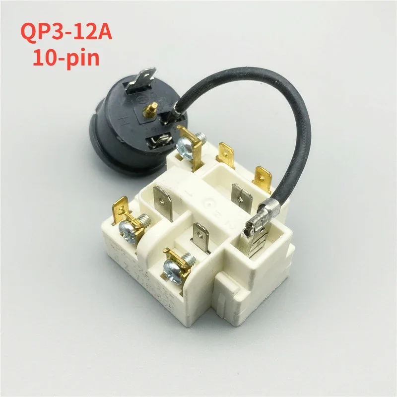 1Set for Homa Refrigerator compressor 10-pin starter with overheat protector QP3-12A