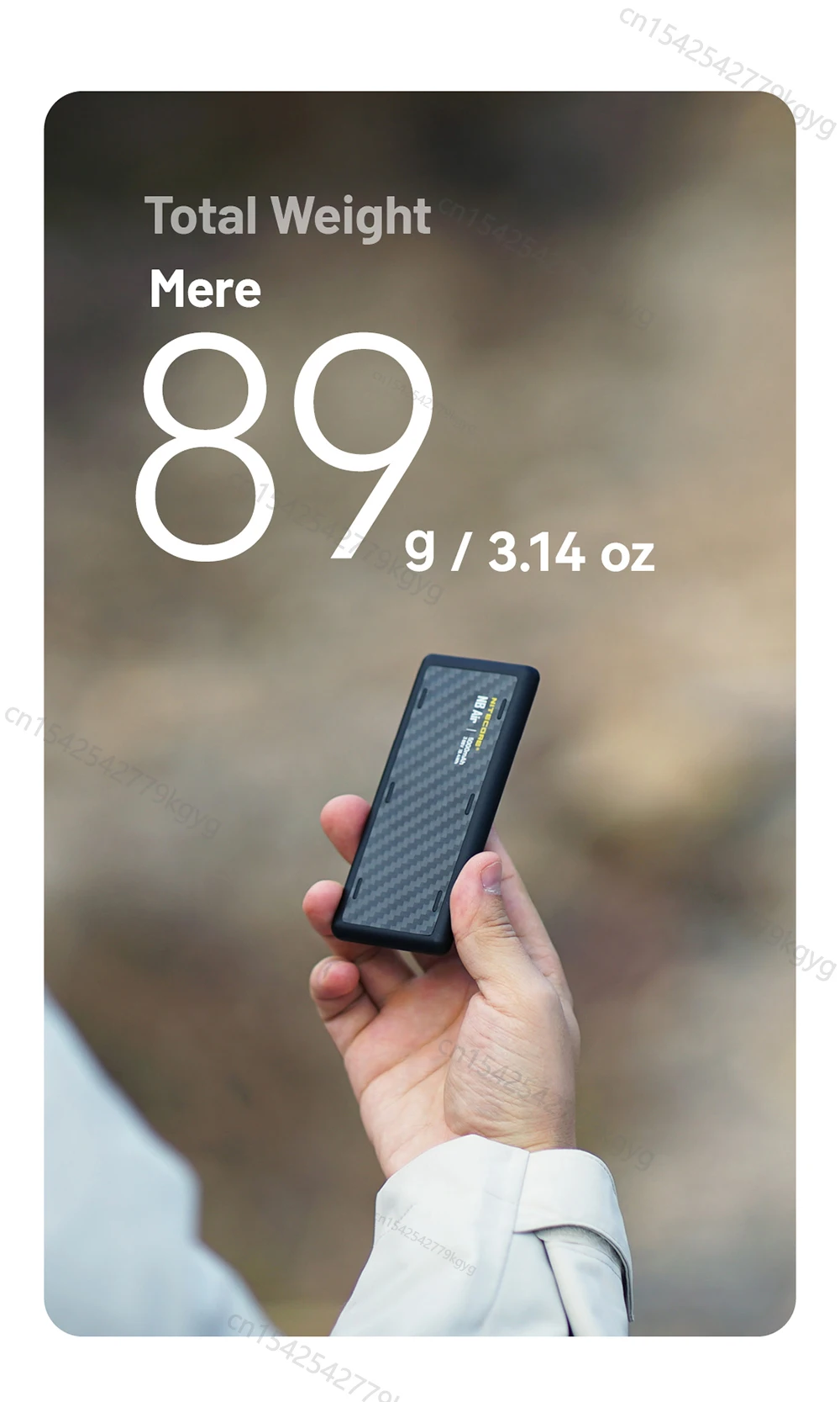 NITECORE NB Air 5000mah ألياف الكربون الهاتف المحمول قوة البنك USB-C IPX7 بطارية محمولة مقاومة للماء للجري في الهواء الطلق على الطرق الوعرة