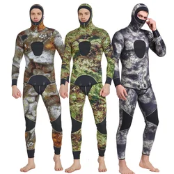 Traje de buceo de goma de 3MM para hombre, traje de surf de cuerpo dividido, traje de baño cálido de invierno de manga larga, traje de baño de una pieza