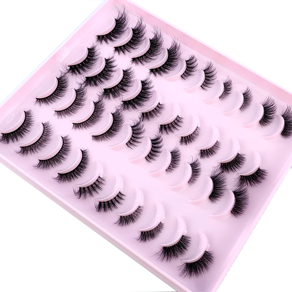 HBZGTLADハーフラッシュキャットアイラッシュソフトナチュラルブラックバンドラッシュナチュラルルックフェイクミンクウィスピーミンクまつげメイクアップ