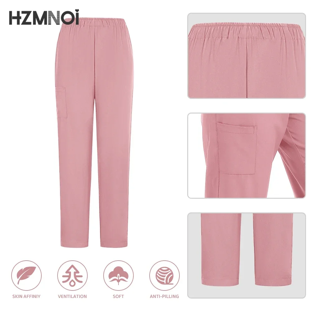 Hzmnoi uniforme de enfermeira de farmácia, multicolorido, manga curta, roupa de trabalho para médico hospitalar, uniformes de cirurgia dentária, laboratório médico