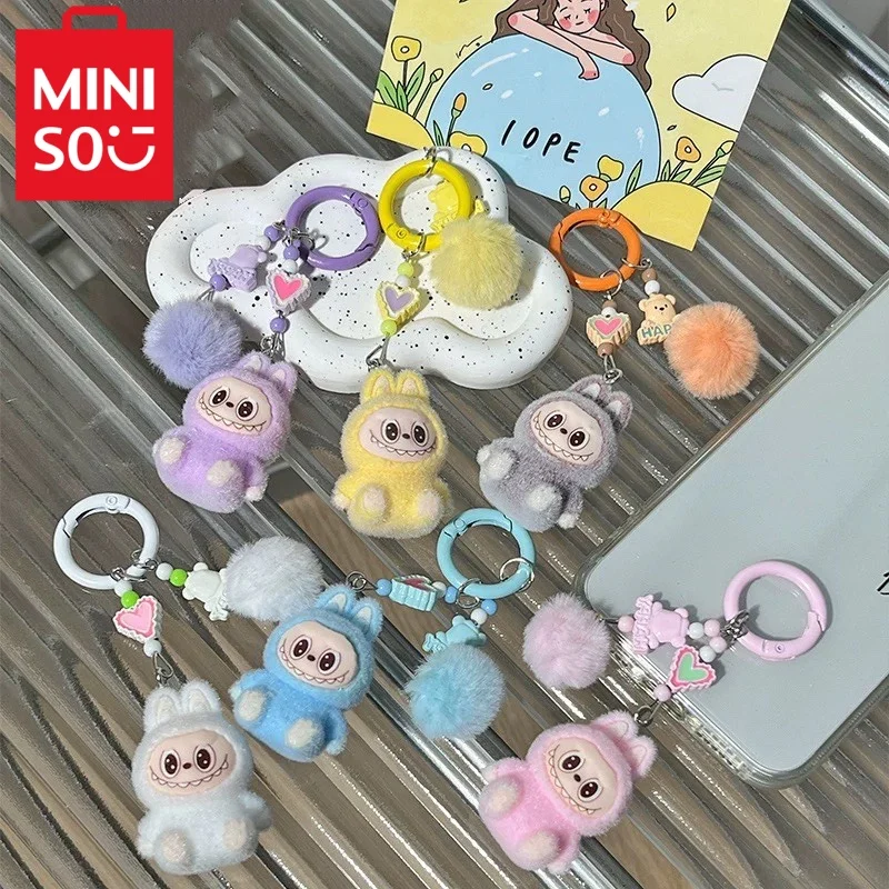 MINISO lindo llavero Kabubu llavero estético para bolso mochila colgante llavero bolsa colgante llavero regalo dijes regalos