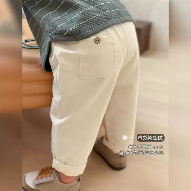 

Spring and Autumn Boys' Straight Pants Fashion New Style Children's Outerwear Casual Pants Baby Pants