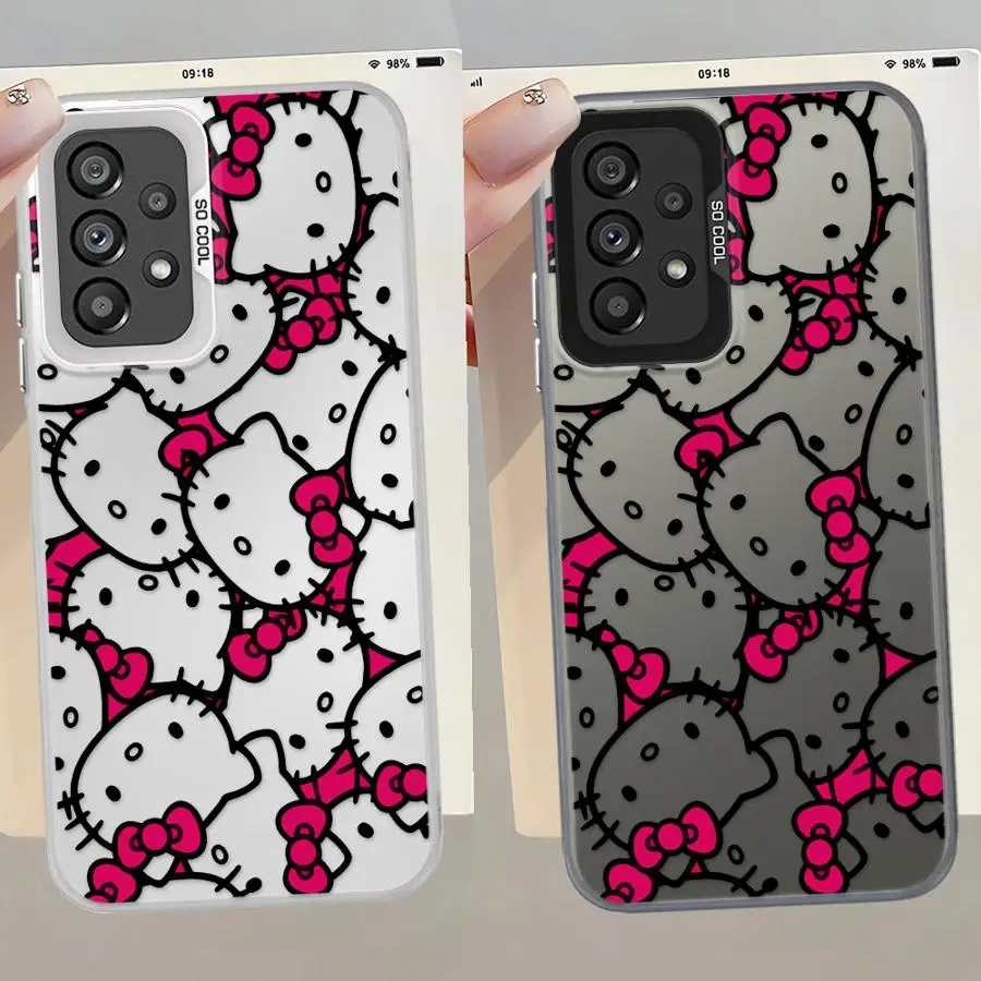 Sanrio H-Hello K-Kitty Phone Cover Case for Samsung Galaxy A17 A54 A56 A23 A57 A25 A71 A14 A15 A16 A51 A04 A12 A72 A34 A37 A31