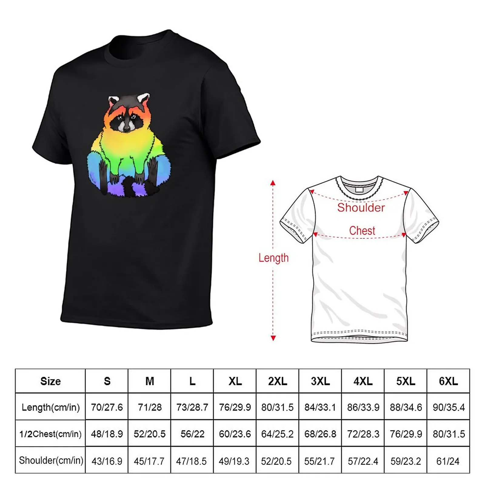 New Rainbow Raccoon T-Shirt Aesthetic clothing summer clothes summer top mens graphic t-shirts big and tall