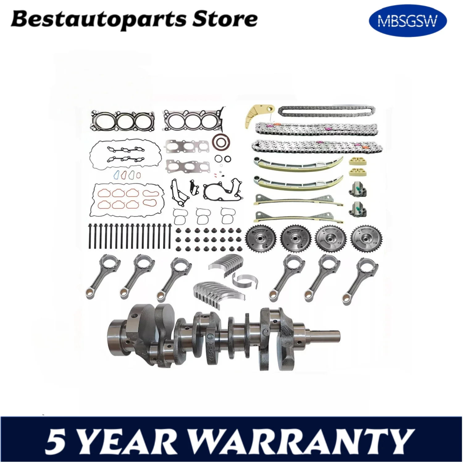 

Engine Rebuild Overhaul Kit for 2011-2019 Hyundai Santa Fe Kia Sorento 3.3L G6DH