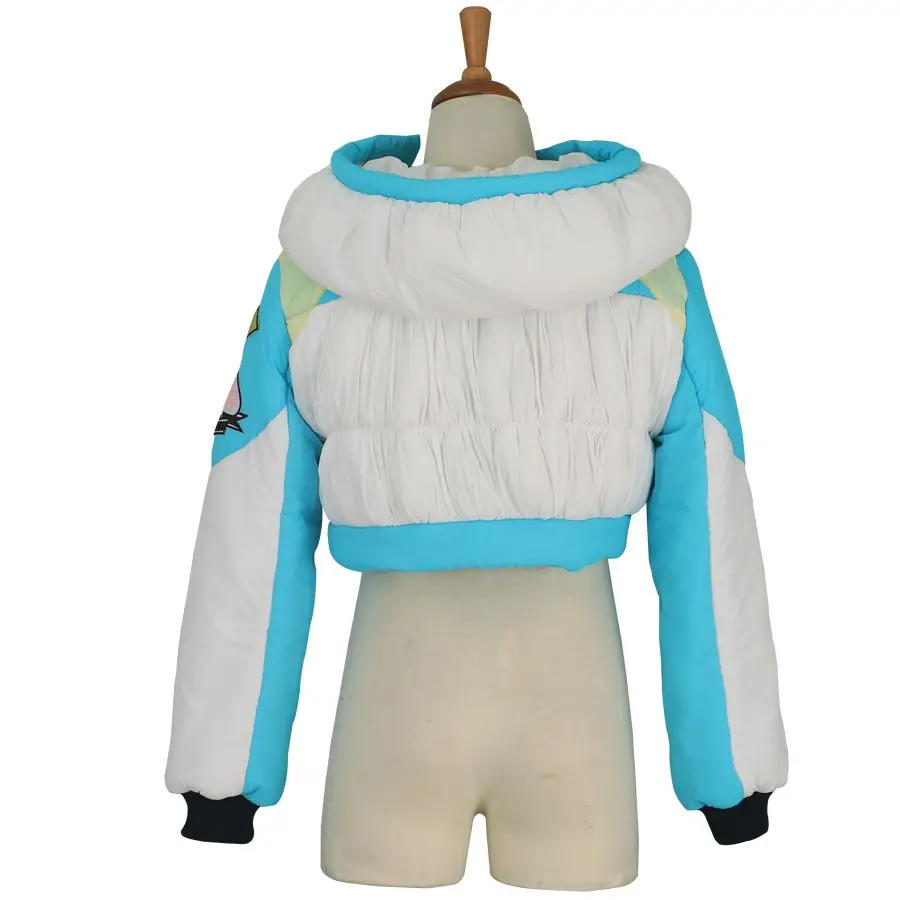Anime DRAMAtical Murder DMMD Seragaki Aoba Cosplay Costumes Puffer Jacket Short Hooded Winter Coat for Women Men Halloween Suit view 5