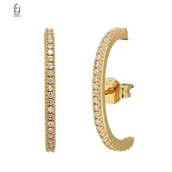 925 Sterling Silver Needle Minimalist Trendy Zircon Stud Earrings for Women Piercing Gold Silver Earrings Party Luxury Jewelry