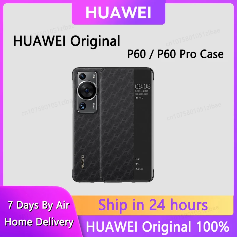 Original Huawei P60 Pro Flip Cover With Logo Case For Huawei P60 Leather Case Smart View Flip Case Protective Shell