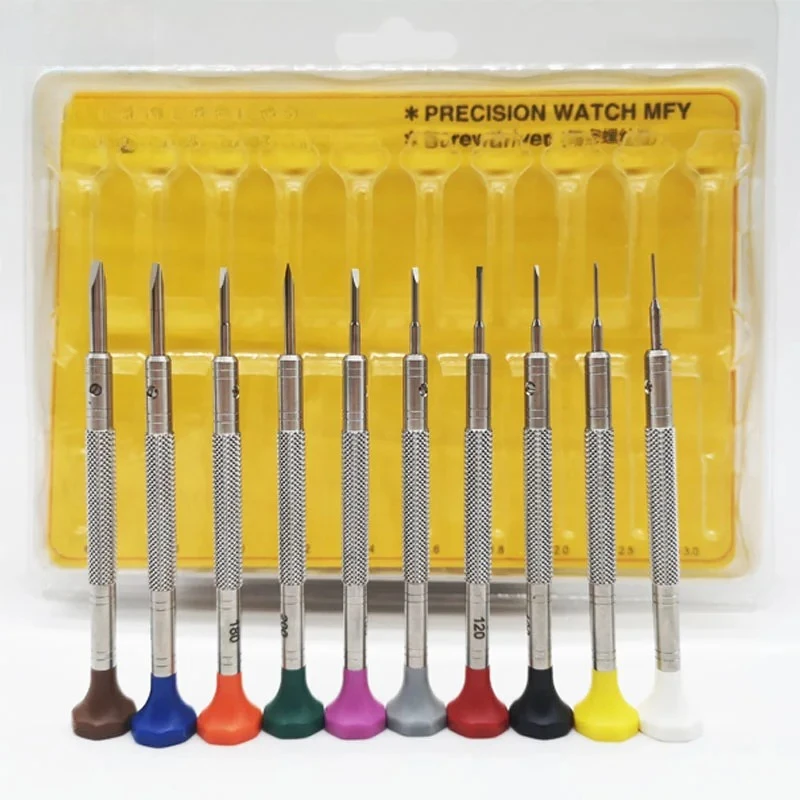 10PCS Professional Watch Screwdriver Set  Repair Kit 0.6-3.0MM for Eyeglass Sunglass Watchmaker