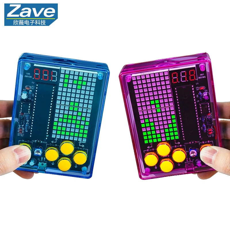 Pixel Game Console Making Kit: 51 Single - Chip Microcomputer Tetris Puzzle Game Electronic DIY Welding Practice