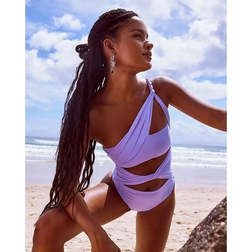 2025 Sexy One Piece Swimsuit Women Swimwear Push Up Bathing Suit Hollow Out Monokini Swimsuit Solid Padded Swimming Suit image 5