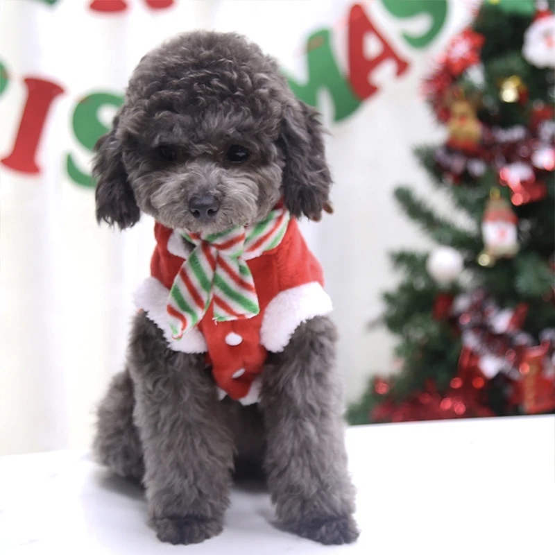 Weihnachts-Rentier-Hundehoodie aus weichem Flanell, warme zweibeinige Haustierkleidung, Weihnachts-Cosplay-Kostüm für kleine Hunde und Katzen – Detail 4
