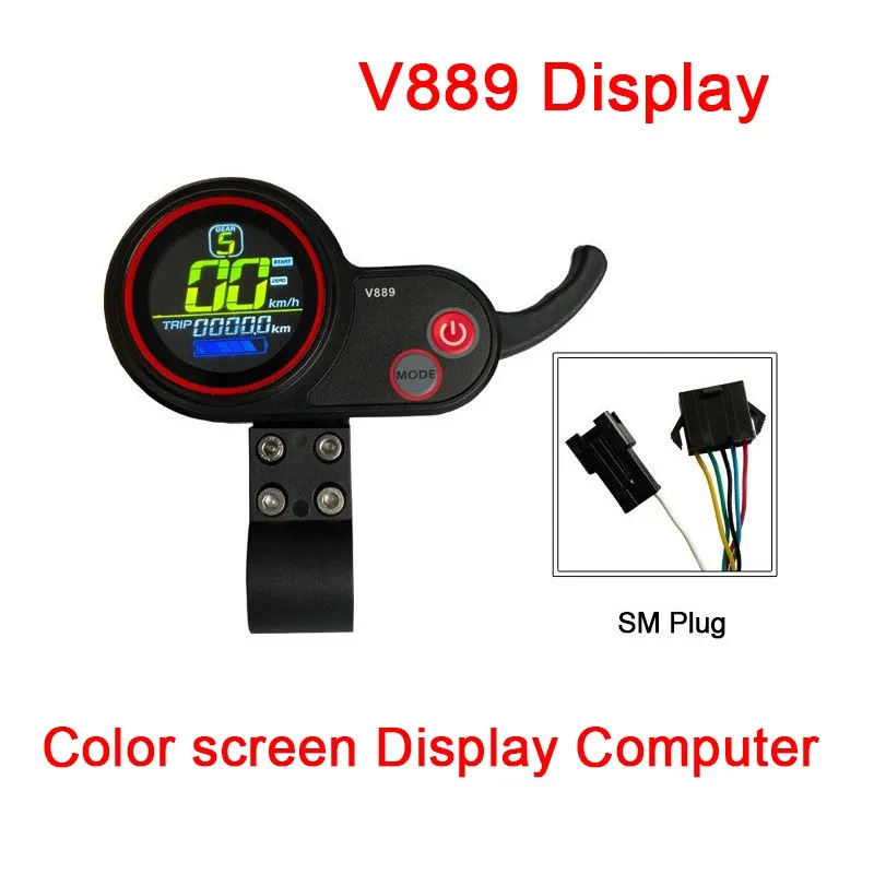 Electric bicycle display panel V889 with Thumb Throttle Display Computer SM Plug Suitable for 24V/36V e-Bike refit Accessory