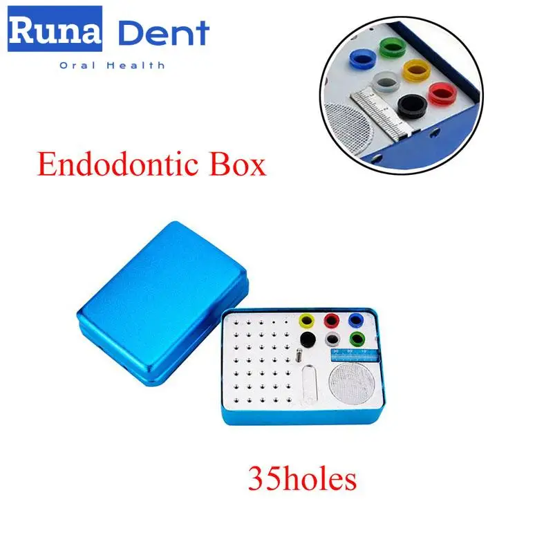 

35 Holes Aluminum Dental Polishing Burs Disinfection Box Dental Drills Endo Files Holder Autoclave Sterilizer Case Dentist Lab