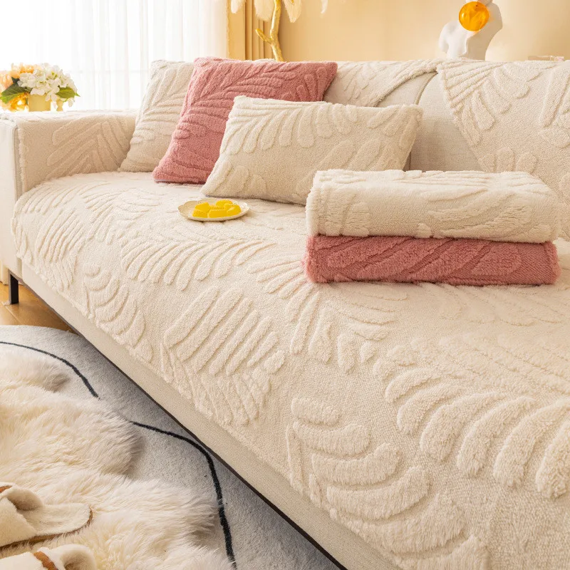 1pcs Solid Color Warm Sofa Cover Non-Slip Dustproof Chair Pad Prevent Cat Scratching Seat Cushion Home Decor