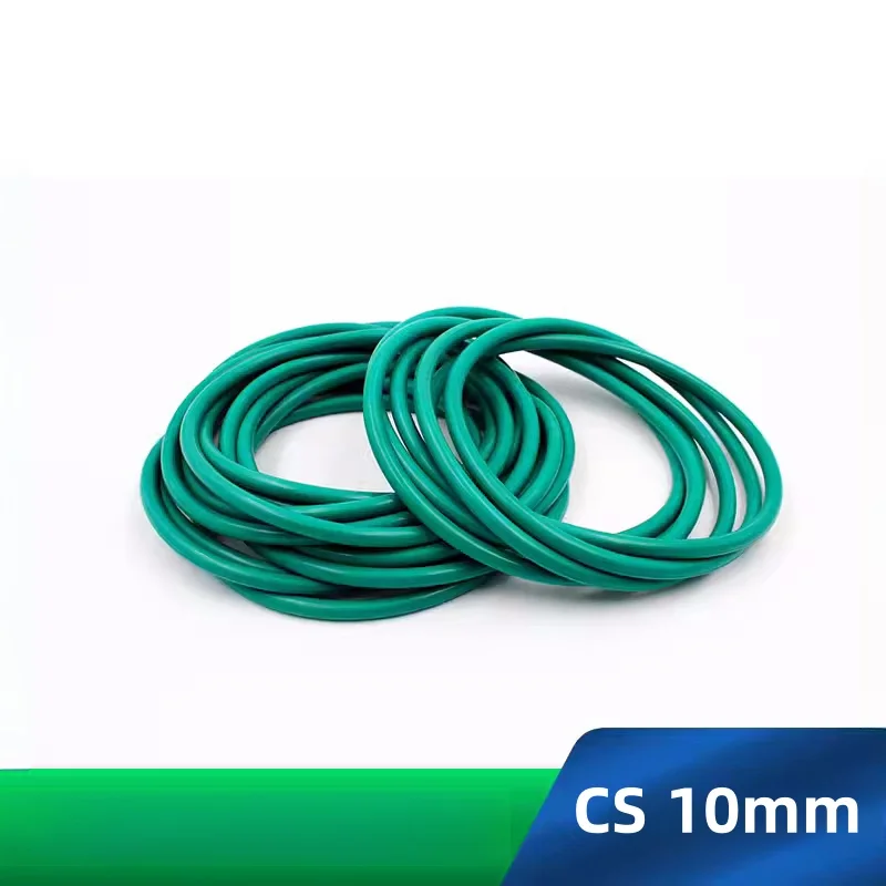 Custom FKM O-rings CS 10mm Fluoroelastomer Gasket Chemicals Oils High-temperature Corrosion Resistance Green