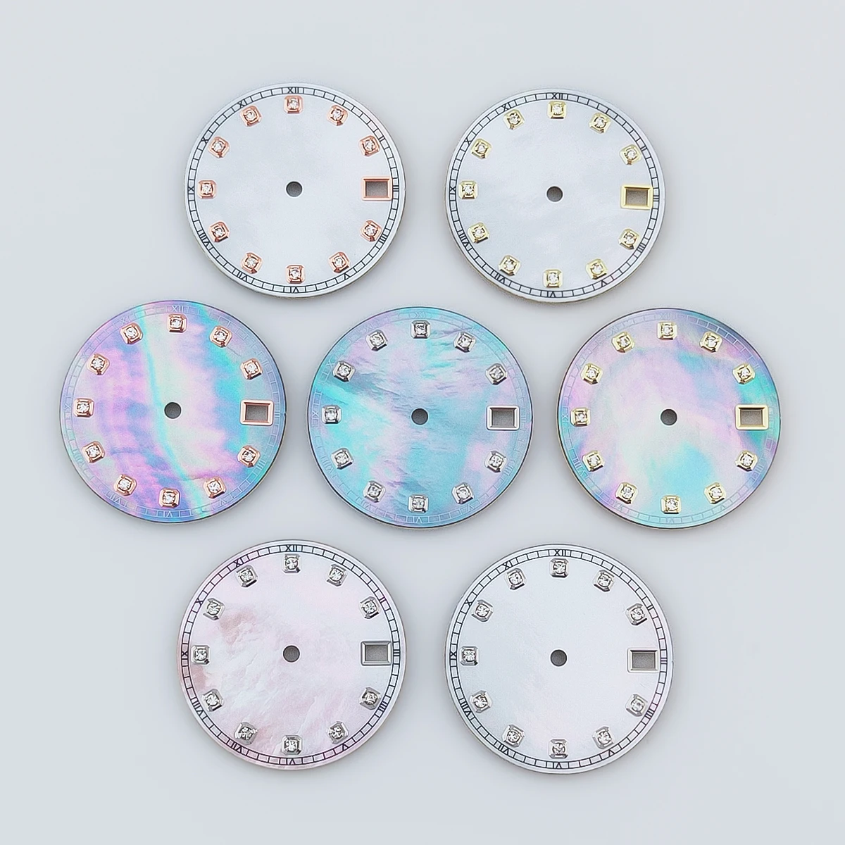 

Красочные ракушки Manbushijie, 29 мм, черный, синий, зеленый, серый, белый циферблат, подходит для механизма NH35