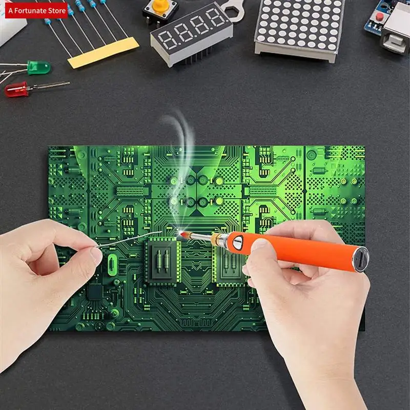 

Soldering Iron Kit, Cordless Rapid Heating Electric Soldering Kit Iron Tips,For Circuit Board Computer Electronic Repair-A78G