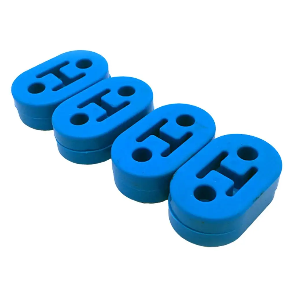 4x Universal Silicone Muffler Exhaust Hanger short Hangers Blue 12mm- 1/2