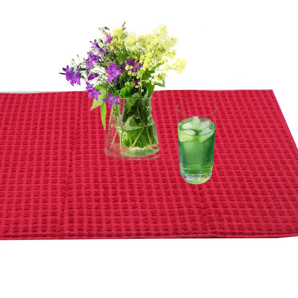 

2Pcs Rectangular Absorbent Drying Mat Microfiber Dish Drying Pad Multipurpose Non-Slip Foldable Dishwasher Safe Table Mat